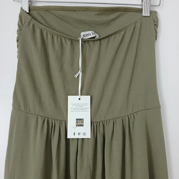 Olive Green Strapless Midi dress NWT - Picture 5 of 5